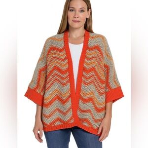 Ann Taylor LOFT Alpaca Wool Blend Chevron Patterned Cardigan Sweater